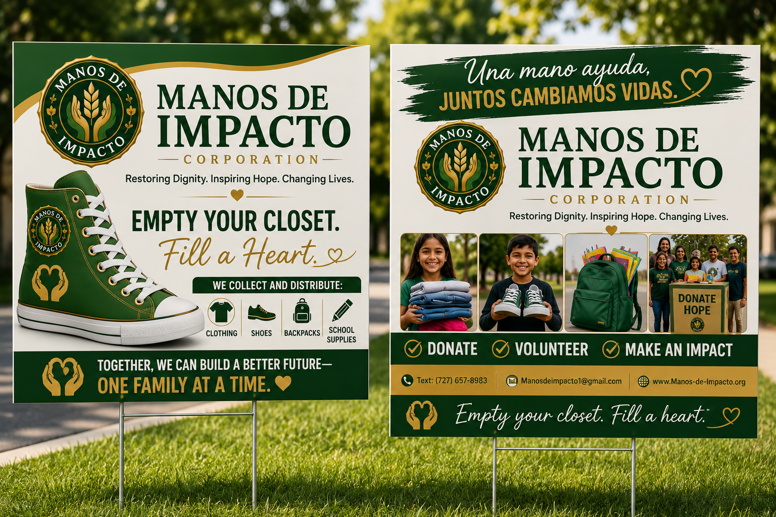 Manos de Impacto community donation campaign